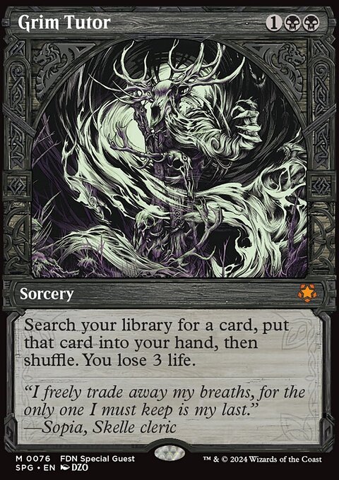 Grim Tutor, Special Guests #76, Magic: The Gathering card