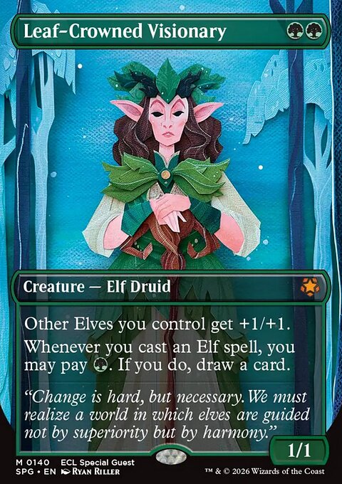 Leaf-Crowned Visionary, Special Guests #140, Magic: The Gathering card
