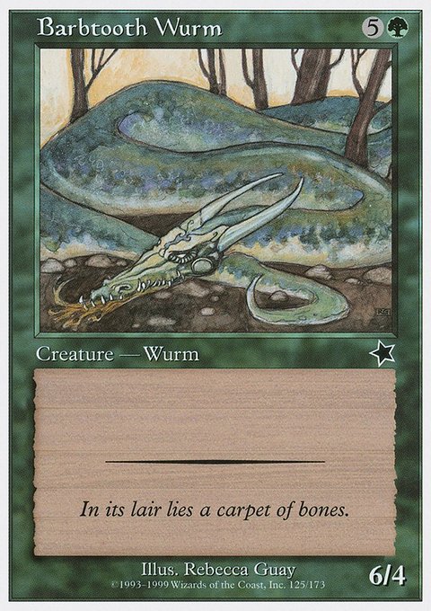 Barbtooth Wurm, Starter 1999 #125, Magic: The Gathering card