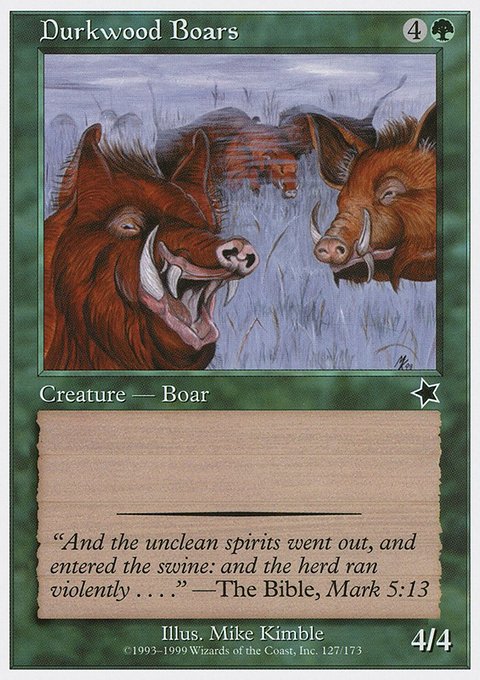 Durkwood Boars, Starter 1999 #127, Magic: The Gathering card