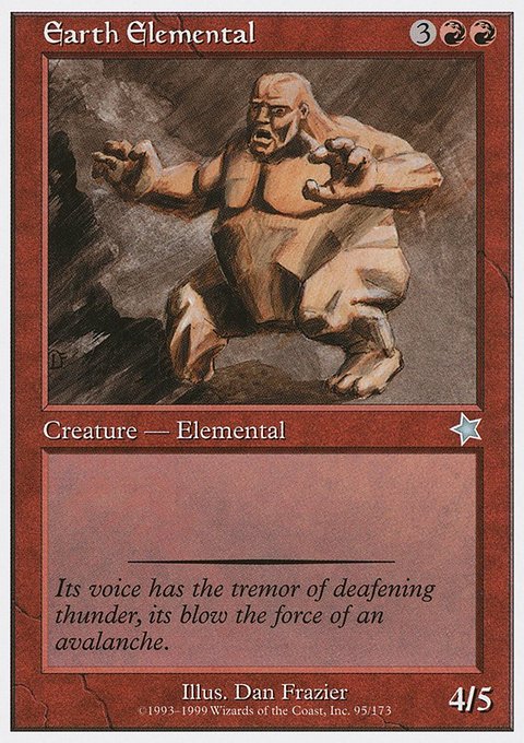 Earth Elemental, Starter 1999 #95, Magic: The Gathering card