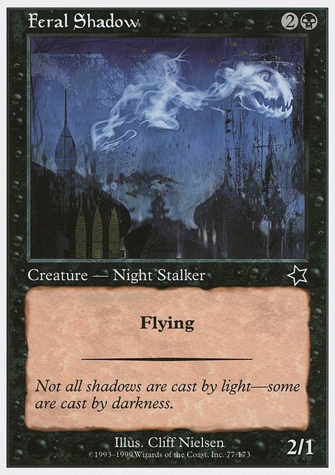 Feral Shadow, Starter 1999 #77, Magic: The Gathering card