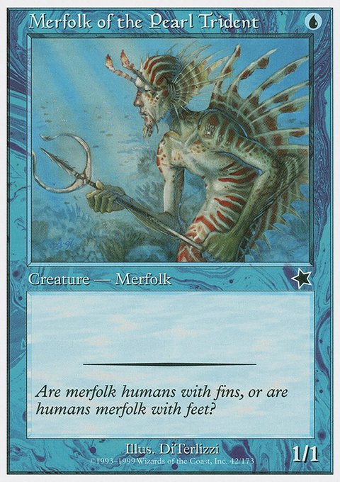 Merfolk of the Pearl Trident, Starter 1999 #42, Magic: The Gathering card