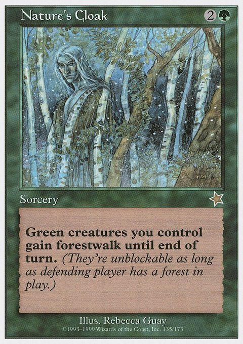 Nature's Cloak, Starter 1999 #135, Magic: The Gathering card