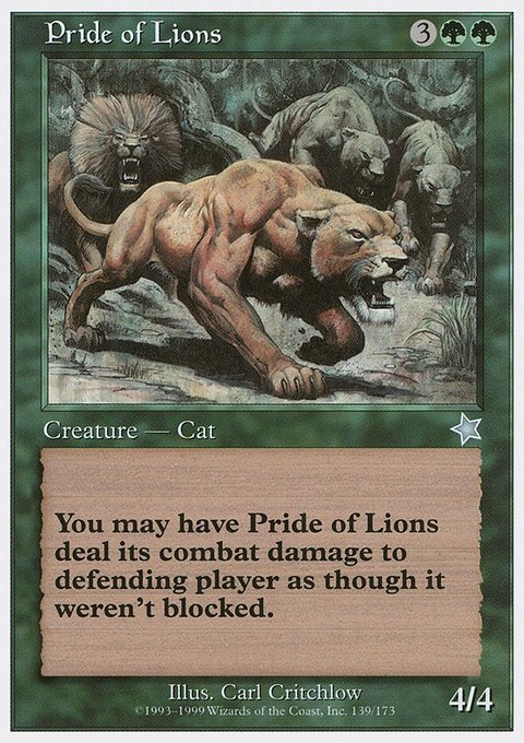 Pride of Lions, Starter 1999 #139, Magic: The Gathering card