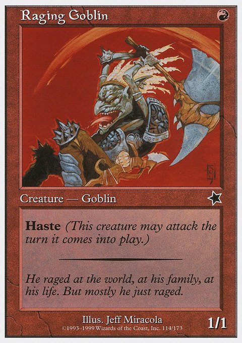 Raging Goblin, Starter 1999 #114, Magic: The Gathering card