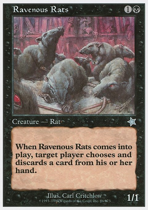Ravenous Rats, Starter 1999 #86, Magic: The Gathering card