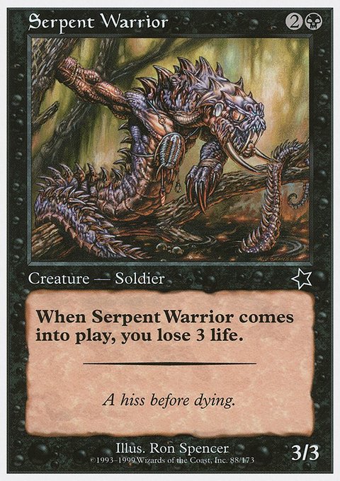 Serpent Warrior, Starter 1999 #88, Magic: The Gathering card