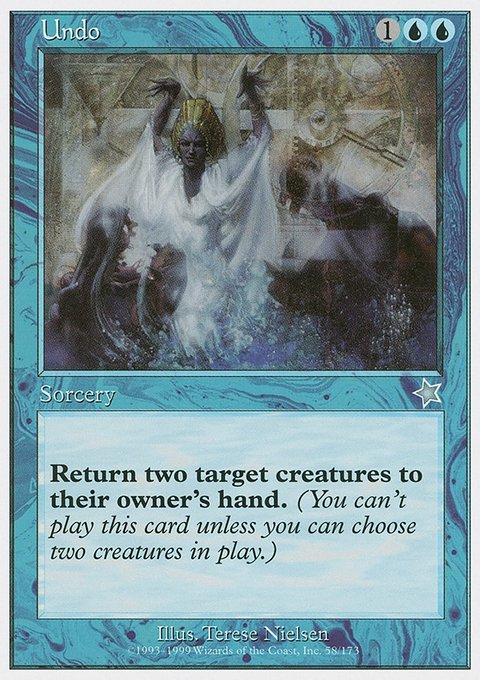 Undo, Starter 1999 #58, Magic: The Gathering card