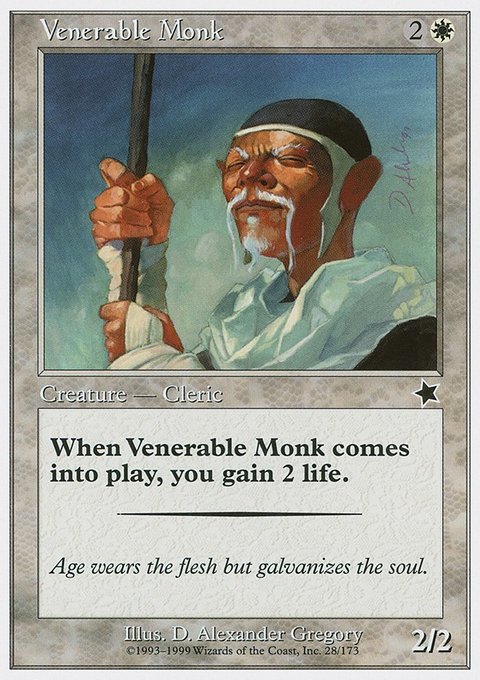 Venerable Monk, Starter 1999 #28, Magic: The Gathering card