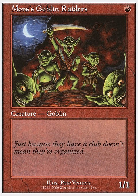 Mons's Goblin Raiders, Starter 2000 #32, Magic: The Gathering card