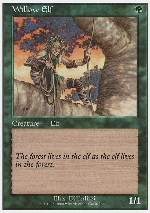 Willow Elf, Starter 2000 #45, Magic: The Gathering card