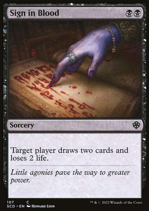 Sign in Blood, Starter Commander Decks #107, Magic: The Gathering card