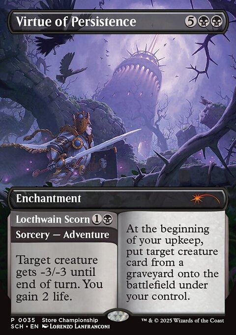 Virtue of Persistence // Locthwain Scorn, Store Championships #35, Magic: The Gathering card