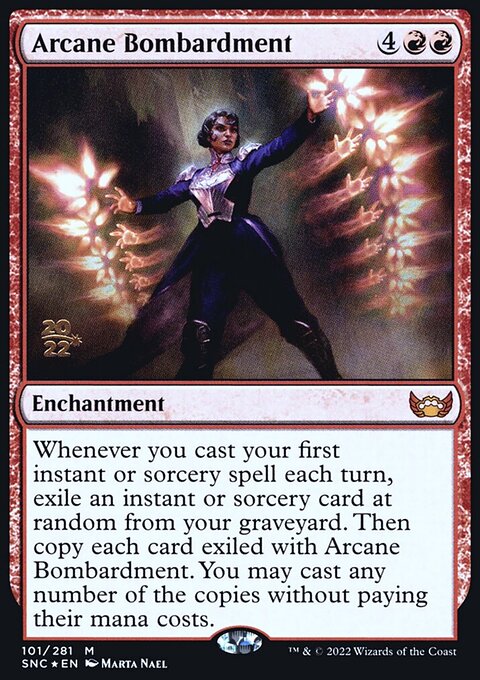 Arcane Bombardment, Streets of New Capenna Promos #101s, Magic: The Gathering card