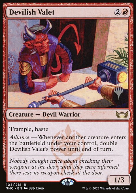 Devilish Valet, Streets of New Capenna Promos #105p, Magic: The Gathering card