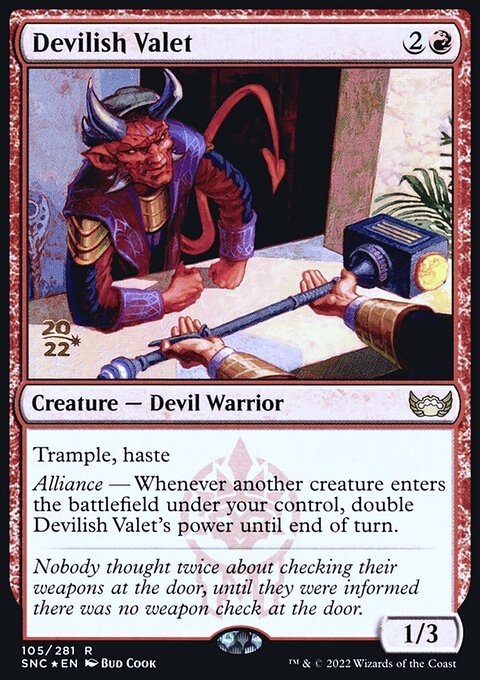 Devilish Valet, Streets of New Capenna Promos #105s, Magic: The Gathering card