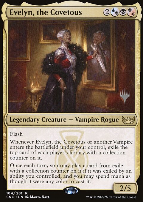 Evelyn, the Covetous, Streets of New Capenna Promos #184p, Magic: The Gathering card