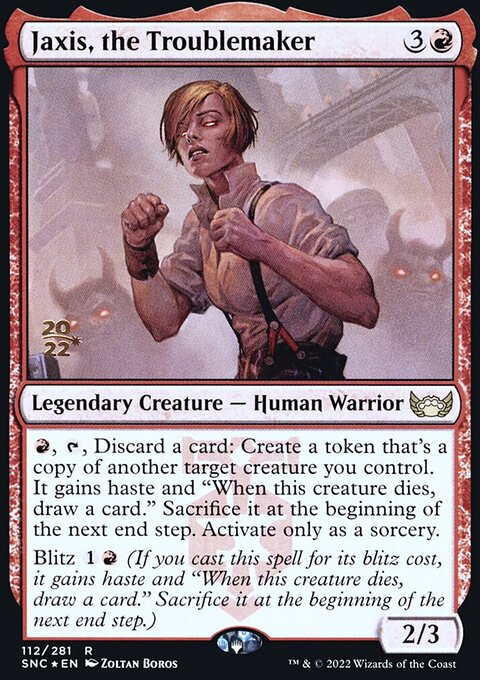 Jaxis, the Troublemaker, Streets of New Capenna Promos #112s, Magic: The Gathering card