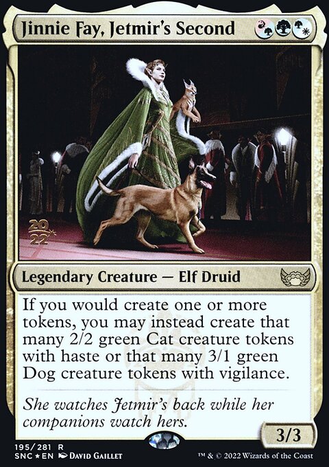 Jinnie Fay, Jetmir's Second, Streets of New Capenna Promos #195s, Magic: The Gathering card