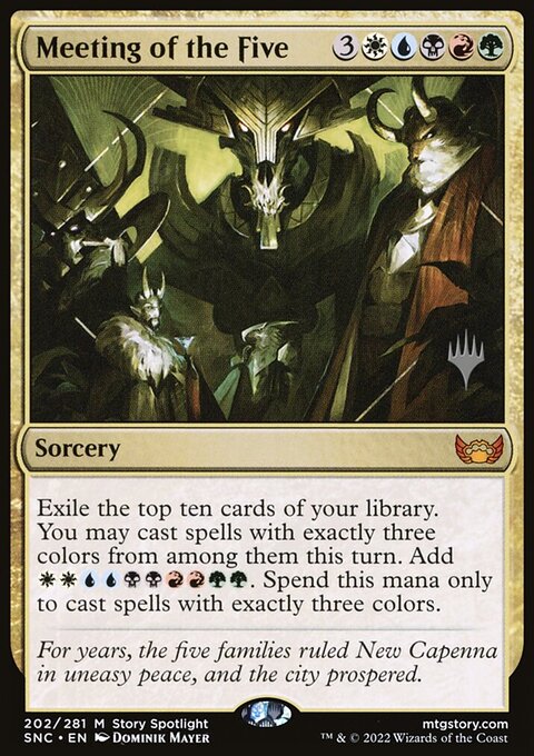 Meeting of the Five, Streets of New Capenna Promos #202p, Magic: The Gathering card