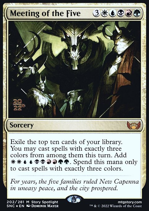 Meeting of the Five, Streets of New Capenna Promos #202s, Magic: The Gathering card