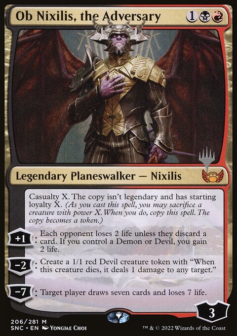 Ob Nixilis, the Adversary, Streets of New Capenna Promos #206p, Magic: The Gathering card
