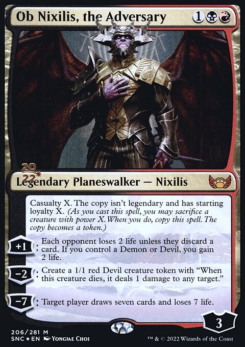 Ob Nixilis, the Adversary, Streets of New Capenna Promos #206s, Magic: The Gathering card