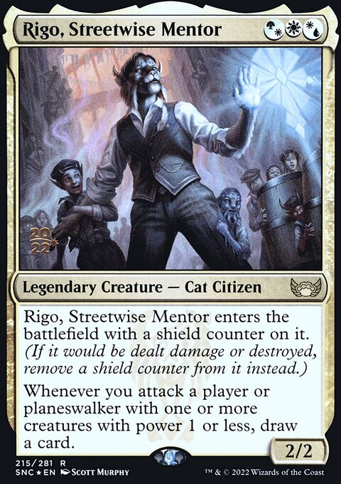 Rigo, Streetwise Mentor, Streets of New Capenna Promos #215s, Magic: The Gathering card