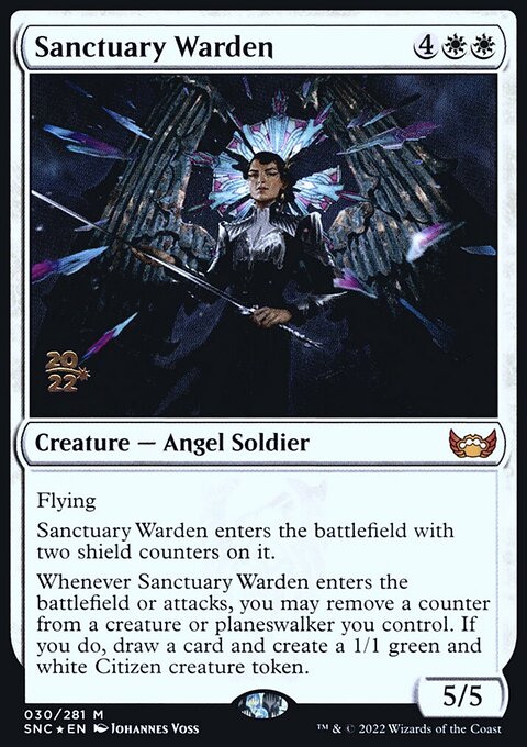 Sanctuary Warden, Streets of New Capenna Promos #30s, Magic: The Gathering card