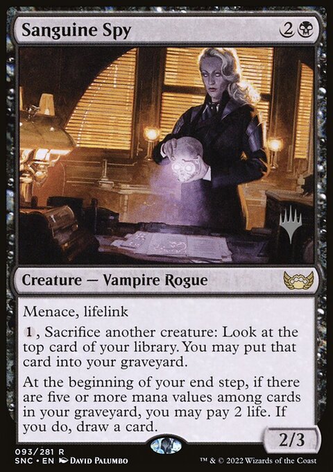 Sanguine Spy, Streets of New Capenna Promos #93p, Magic: The Gathering card