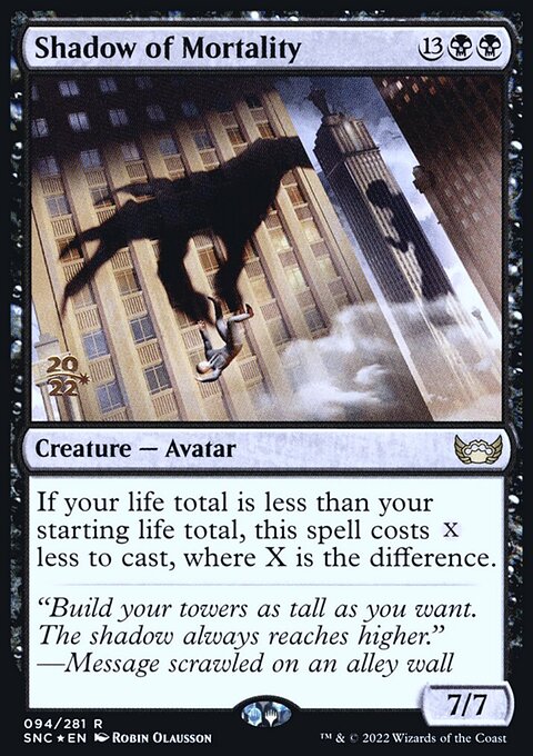 Shadow of Mortality, Streets of New Capenna Promos #94s, Magic: The Gathering card