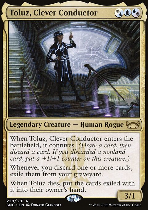 Toluz, Clever Conductor, Streets of New Capenna Promos #228p, Magic: The Gathering card