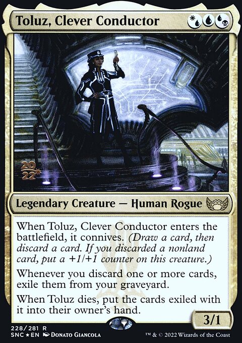 Toluz, Clever Conductor, Streets of New Capenna Promos #228s, Magic: The Gathering card