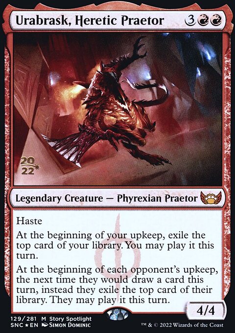 Urabrask, Heretic Praetor, Streets of New Capenna Promos #129s, Magic: The Gathering card