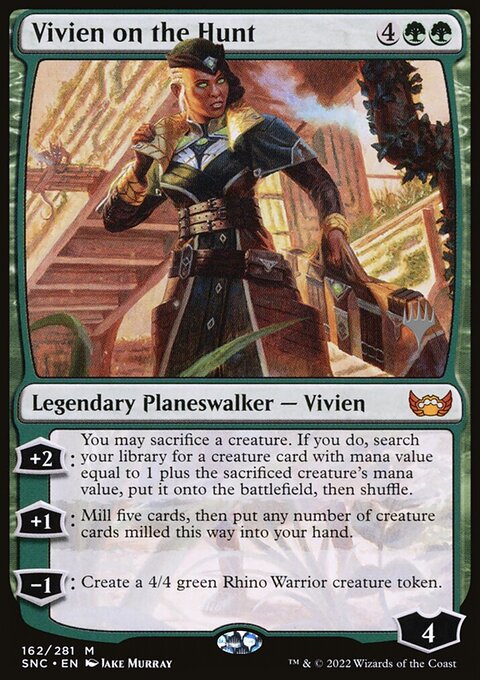 Vivien on the Hunt, Streets of New Capenna Promos #162p, Magic: The Gathering card