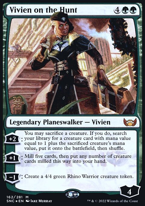 Vivien on the Hunt, Streets of New Capenna Promos #162s, Magic: The Gathering card