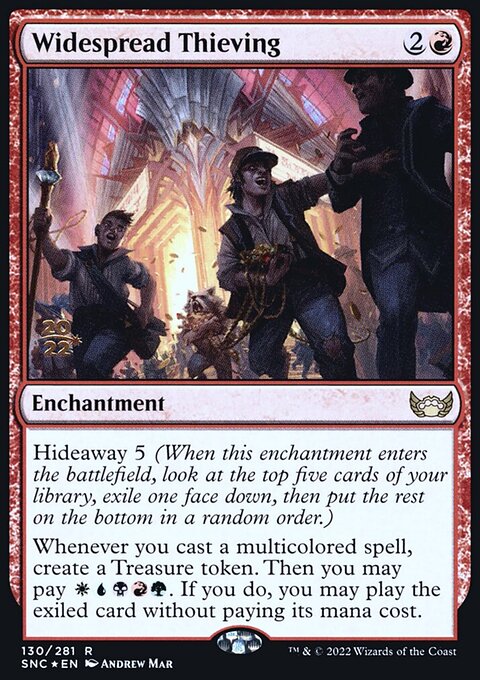 Widespread Thieving, Streets of New Capenna Promos #130s, Magic: The Gathering card