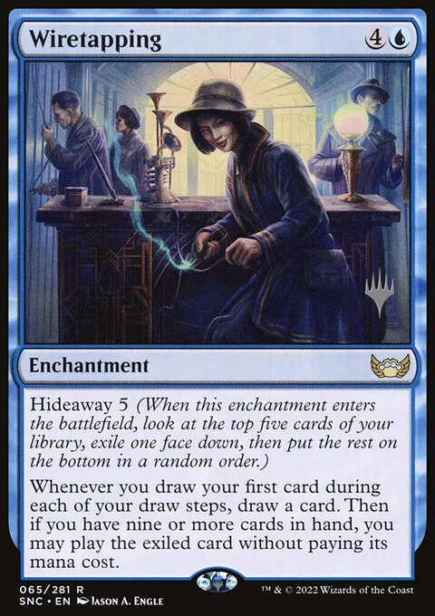 Wiretapping, Streets of New Capenna Promos #65p, Magic: The Gathering card