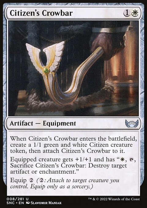 Citizen's Crowbar, Streets of New Capenna #8, Magic: The Gathering card