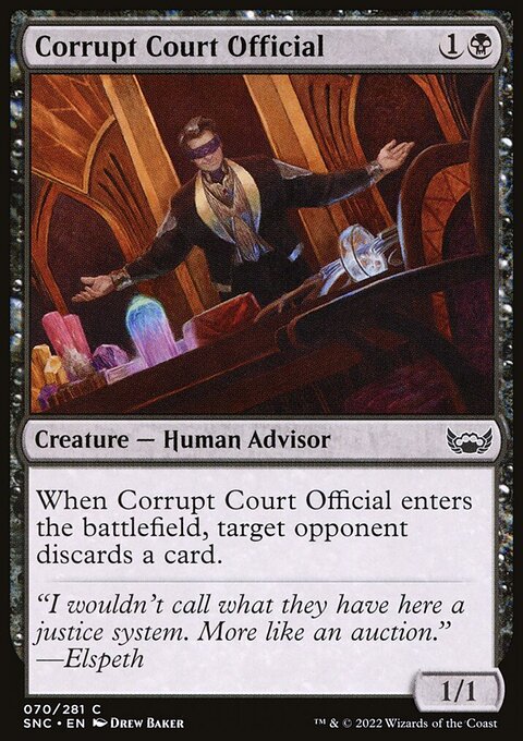 Corrupt Court Official, Streets of New Capenna #70, Magic: The Gathering card