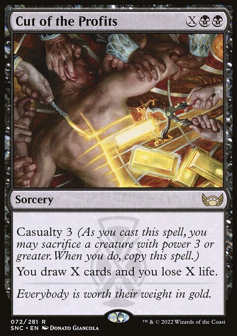 Cut of the Profits, Streets of New Capenna #72, Magic: The Gathering card