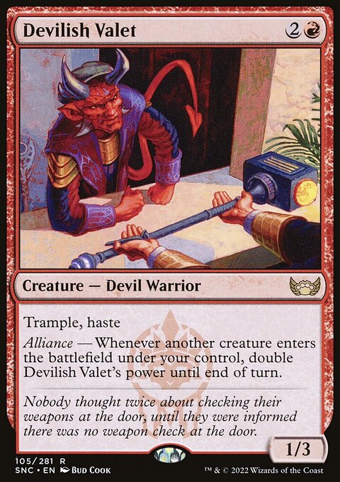 Devilish Valet, Streets of New Capenna #105, Magic: The Gathering card