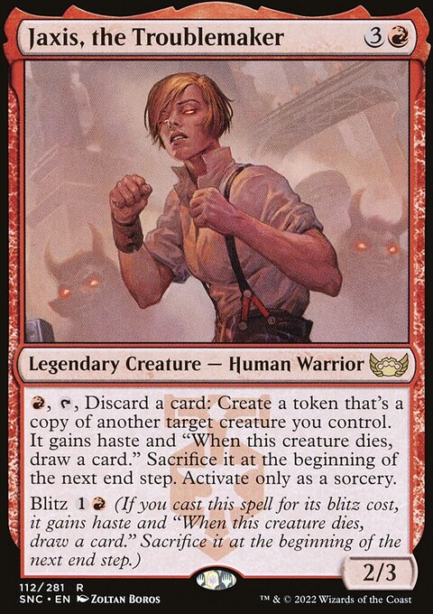 Jaxis, the Troublemaker, Streets of New Capenna #112, Magic: The Gathering card