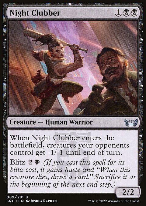 Night Clubber, Streets of New Capenna #89, Magic: The Gathering card