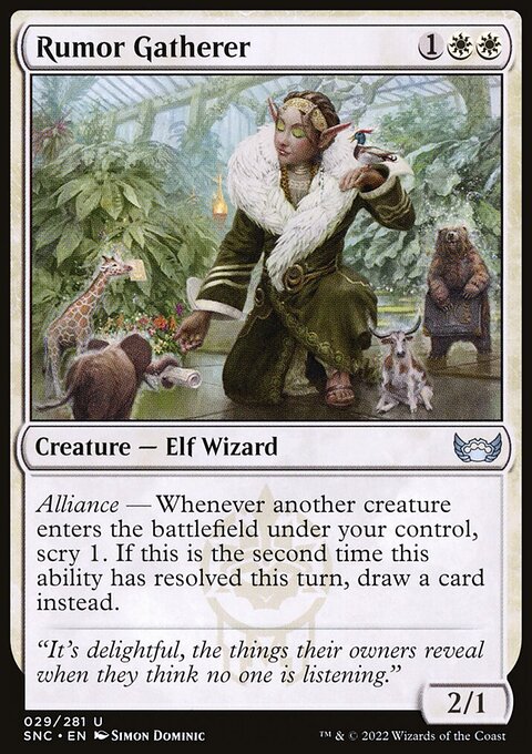 Rumor Gatherer, Streets of New Capenna #29, Magic: The Gathering card