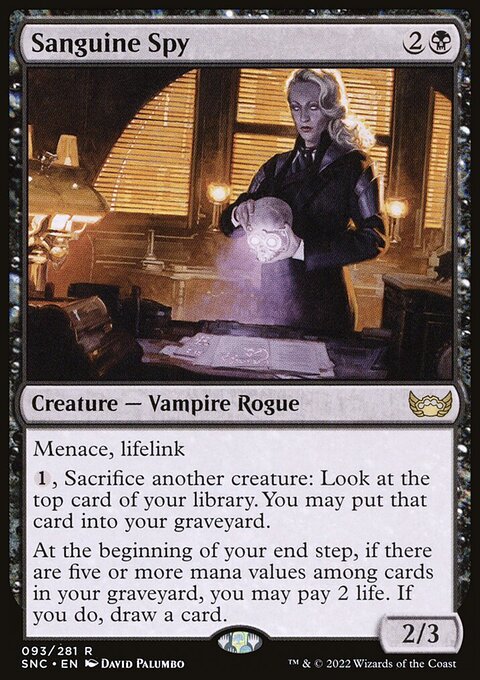Sanguine Spy, Streets of New Capenna #93, Magic: The Gathering card