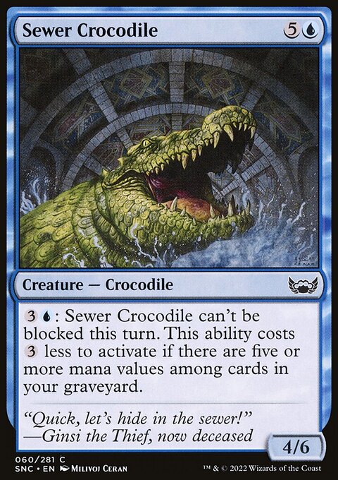 Sewer Crocodile, Streets of New Capenna #60, Magic: The Gathering card
