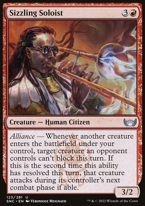 Sizzling Soloist, Streets of New Capenna #123, Magic: The Gathering card