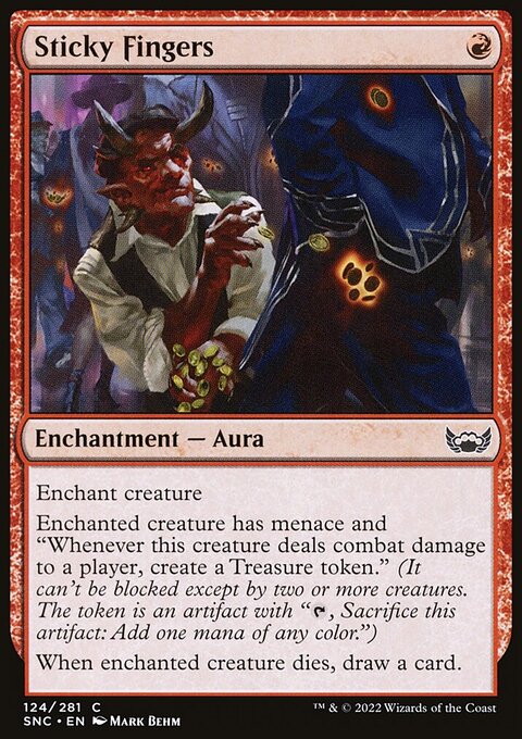 Sticky Fingers, Streets of New Capenna #124, Magic: The Gathering card